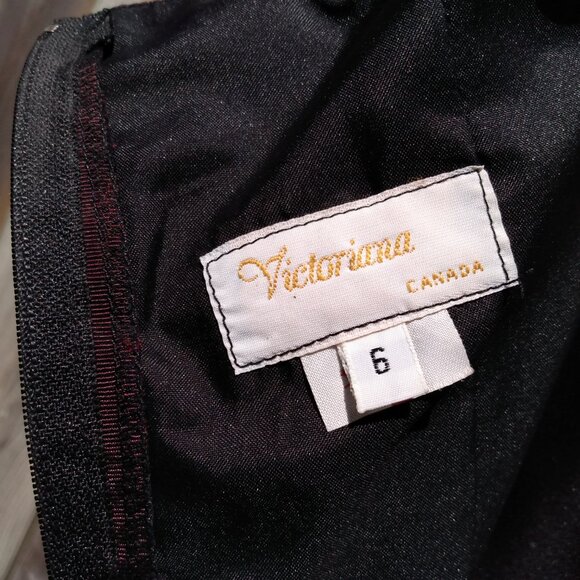 Vintage Taffeta Dress Burgundy VICTORIANA Gown 33" Bust 28" Waist Formal 80s 90s - Picture 10 of 10